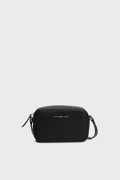 Tommy Hilfiger Logolu Ayarlanabilir Askılı Bayan Çanta AW0AW18115 BDS SİYAH - Tommy Hilfiger