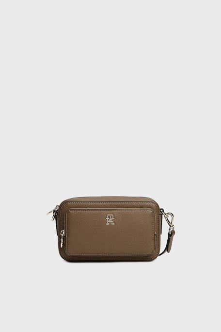 Tommy Hilfiger Logolu Ayarlanabilir Askılı Bayan Çanta AW0AW18120 R07 VİZON - Tommy Hilfiger