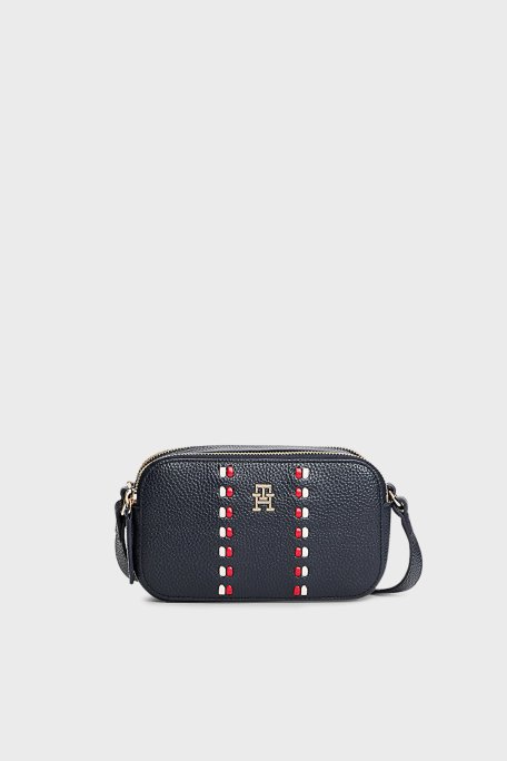 Tommy Hilfiger Logolu Ayarlanabilir Askılı Bayan Çanta AW0AW18153 DW6 LACİVERT - Tommy Hilfiger