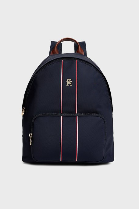Tommy Hilfiger Logolu Ayarlanabilir Askılı Bayan Sırt Çantası AW0AW17651 0GY LACİVERT - Tommy Hilfiger