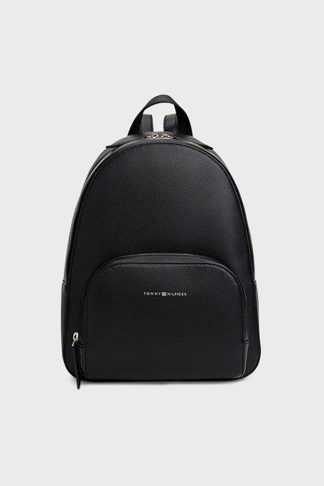 Tommy Hilfiger Logolu Ayarlanabilir Askılı Bayan Sırt Çantası AW0AW18118 BDS SİYAH - Tommy Hilfiger