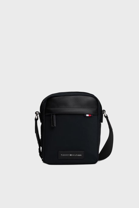 Tommy Hilfiger Logolu Ayarlanabilir Askılı Erkek Çanta AM0AM13618 BDS SİYAH - Tommy Hilfiger