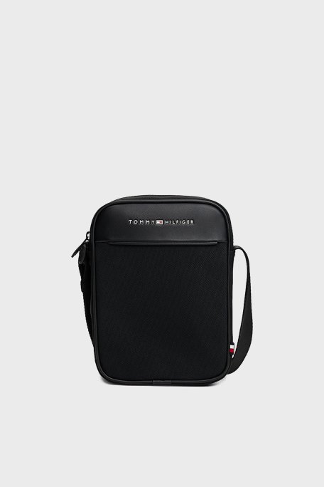 Tommy Hilfiger Logolu Ayarlanabilir Askılı Erkek Çanta AM0AM13624 BDS SİYAH - Tommy Hilfiger