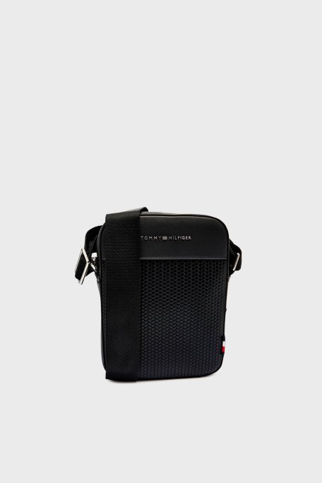 Tommy Hilfiger Logolu Ayarlanabilir Askılı Erkek Çanta AM0AM13661 BDS SİYAH - Tommy Hilfiger