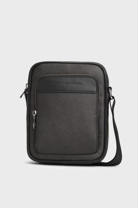 Tommy Hilfiger Logolu Ayarlanabilir Askılı Erkek Çanta AM0AM14138 BDS SİYAH - Tommy Hilfiger