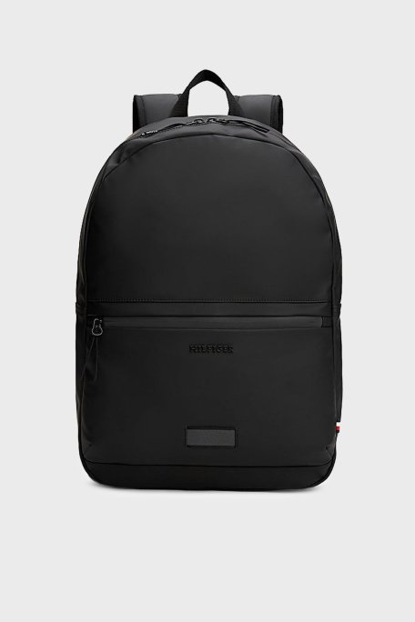 Tommy Hilfiger Logolu Ayarlanabilir Askılı Erkek Sırt Çantası AM0AM13579 BDS SİYAH - Tommy Hilfiger