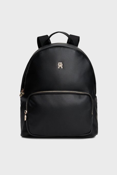 Tommy Hilfiger Logolu Ayarlanabilir Omuz Askılı Bayan Sırt Çantası AW0AW17652 BDS SİYAH - Tommy Hilfiger