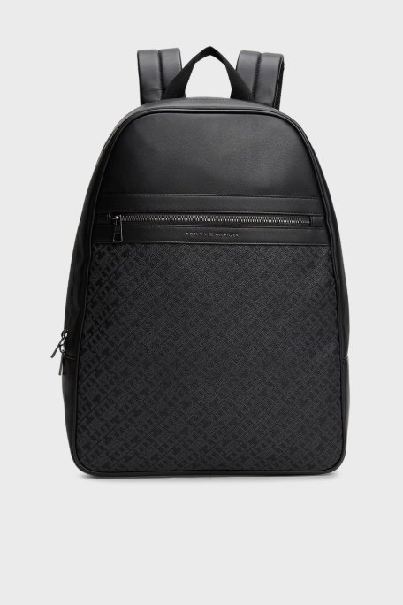 Tommy Hilfiger Logolu Ayarlanabilir Omuz Askılı Erkek Sırt Çantası AM0AM13490 BDS SİYAH - Tommy Hilfiger