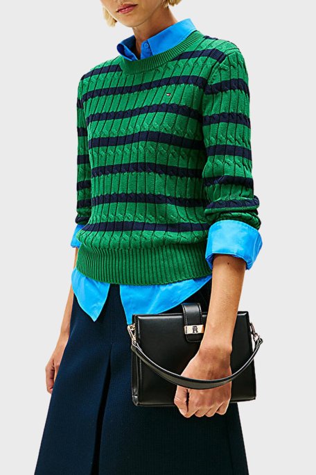 Tommy Hilfiger Logolu Ayarlanabilir ve Çıkarılabilir Askılı Bayan Çanta AW0AW18286 BDS SİYAH - Tommy Hilfiger (1)