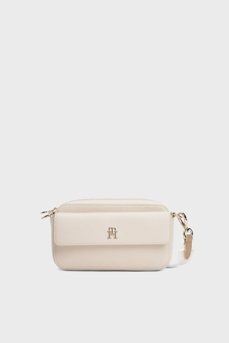 Tommy Hilfiger Logolu Çıkarılabilir Askılı Bayan Çanta AW0AW17455 ACI BEJ - Tommy Hilfiger