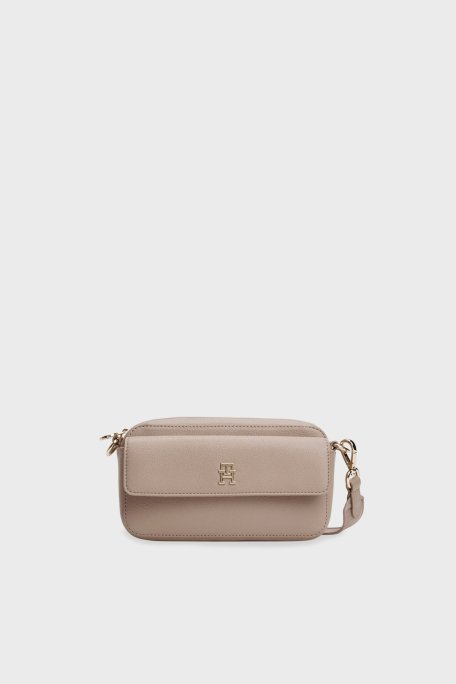 Tommy Hilfiger Logolu Çıkarılabilir Askılı Bayan Çanta AW0AW17455 AFE BEJ - Tommy Hilfiger