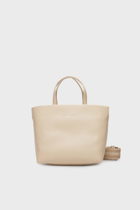 Tommy Hilfiger Logolu Çıkarılabilir Askılı Bayan Çanta AW0AW17694 ACI BEJ - Tommy Hilfiger
