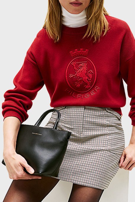 Tommy Hilfiger Logolu Çıkarılabilir Askılı Bayan Çanta AW0AW17694 BDS SİYAH - Tommy Hilfiger (1)