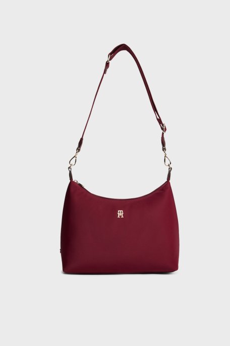 Tommy Hilfiger Logolu Çıkarılabilir Askılı Bayan Çanta AW0AW17937 VLP BORDO - Tommy Hilfiger