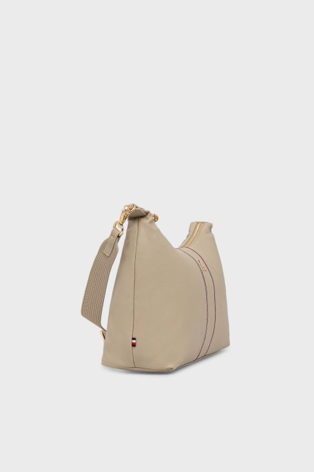 Tommy Hilfiger Logolu Çıkarılabilir Askılı Bayan Çanta AW0AW18000 0F4 BEJ - Tommy Hilfiger (1)