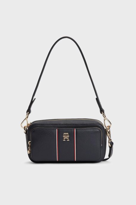 Tommy Hilfiger Logolu Çıkarılabilir Askılı Bayan Çanta AW0AW18640 DW6 LACİVERT - Tommy Hilfiger