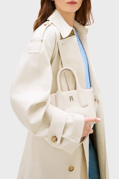 Tommy Hilfiger Logolu Çıkarılabilir Askılı Kadın Çanta AW0AW18371 AEO BEJ - Tommy Hilfiger (1)