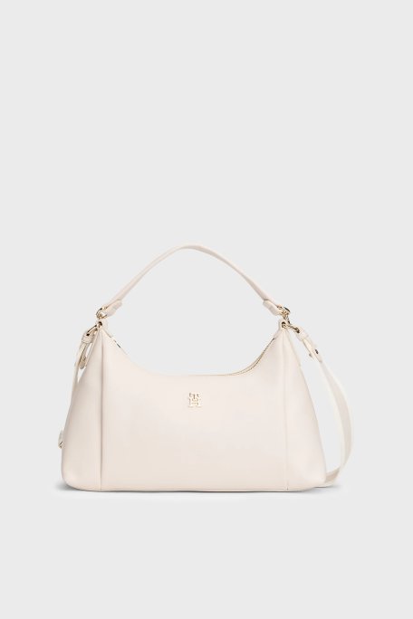 Tommy Hilfiger Logolu Çıkarılabilir Askılı Kadın Çanta AW0AW18373 AEO BEJ - Tommy Hilfiger