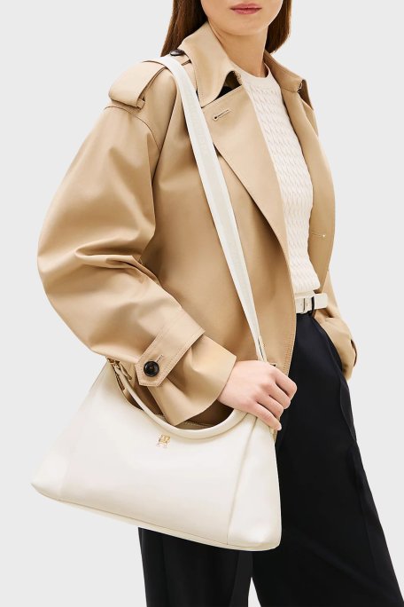 Tommy Hilfiger Logolu Çıkarılabilir Askılı Kadın Çanta AW0AW18373 AEO BEJ - Tommy Hilfiger (1)