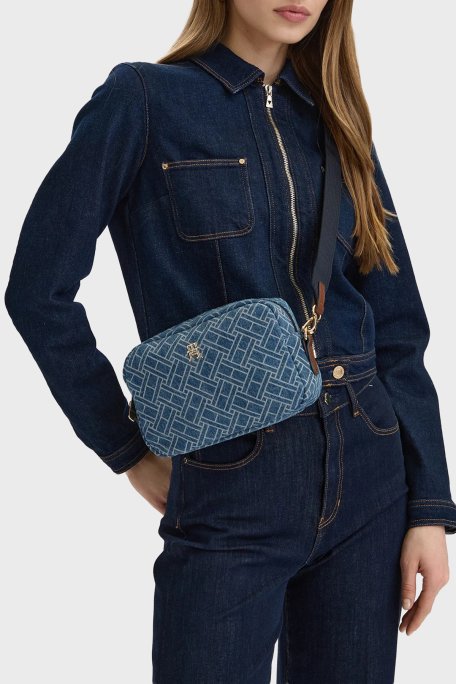 Tommy Hilfiger Logolu Çıkarılabilir Askılı Kadın Çanta AW0AW18610 0GY LACİVERT - Tommy Hilfiger (1)