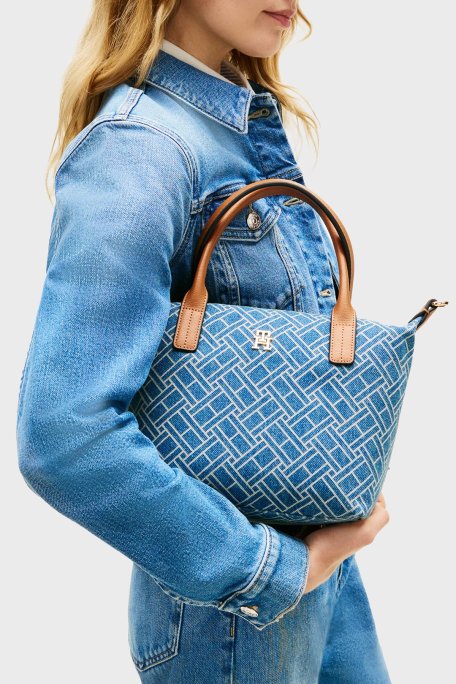 Tommy Hilfiger Logolu Çıkarılabilir Askılı Kadın Çanta AW0AW18612 0GY MAVİ - Tommy Hilfiger (1)