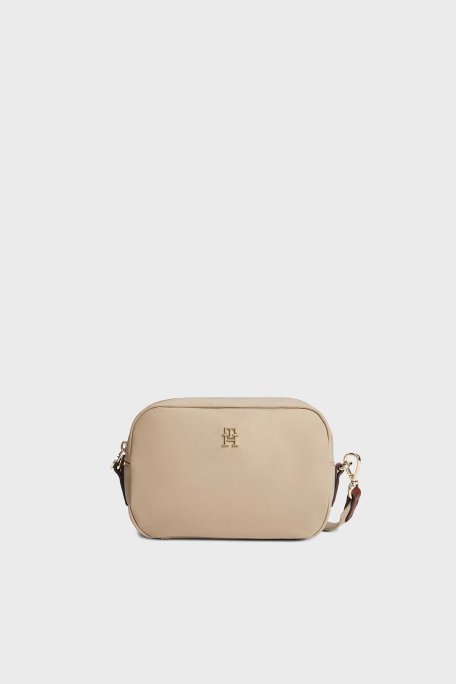 Tommy Hilfiger Logolu Çıkarılabilir Askılı Mini Bayan Çanta AW0AW17704 RBT KUM - Tommy Hilfiger