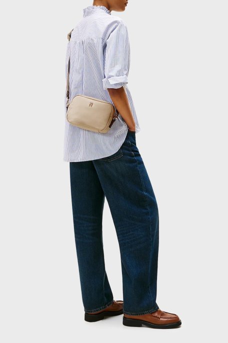 Tommy Hilfiger Logolu Çıkarılabilir Askılı Mini Bayan Çanta AW0AW17704 RBT KUM - Tommy Hilfiger (1)