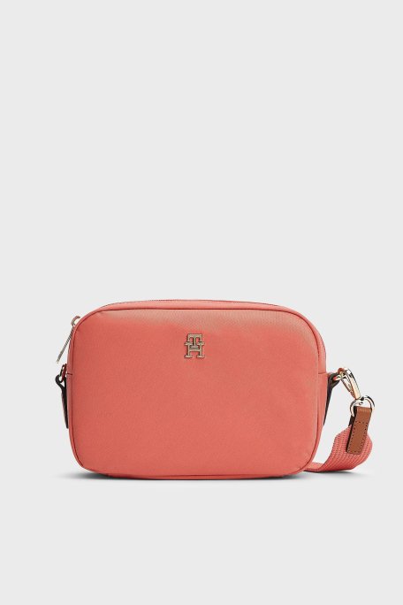 Tommy Hilfiger Logolu Çıkarılabilir Askılı Mini Kadın Çanta AW0AW17704 TJ8 PEMBE - Tommy Hilfiger