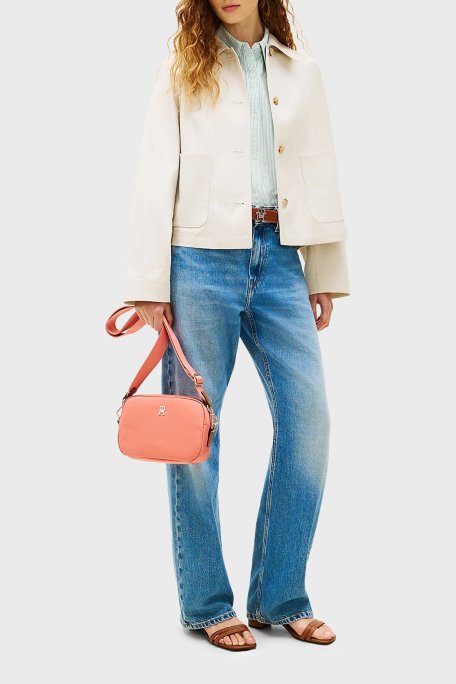 Tommy Hilfiger Logolu Çıkarılabilir Askılı Mini Kadın Çanta AW0AW17704 TJ8 PEMBE - Tommy Hilfiger (1)