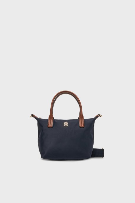 Tommy Hilfiger Logolu Çıkarılabilir Askılı Tote Bayan Çanta AW0AW17709 BDS SİYAH - Tommy Hilfiger