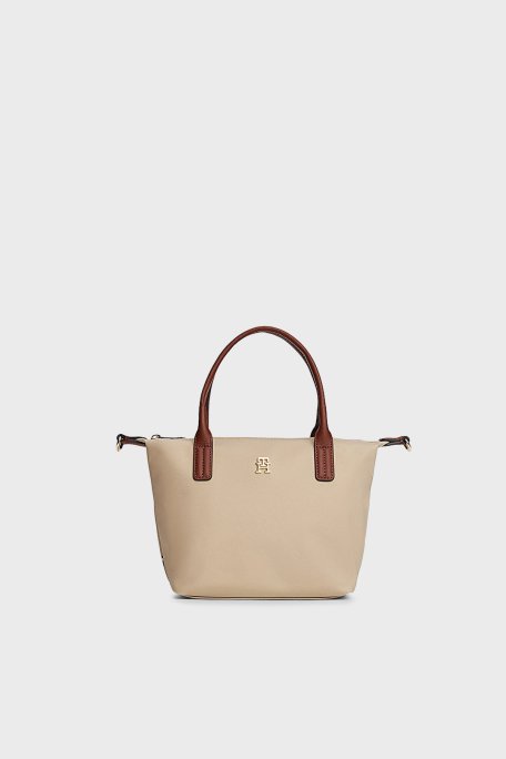 Tommy Hilfiger Logolu Çıkarılabilir Askılı Tote Bayan Çanta AW0AW17709 RBT KUM - Tommy Hilfiger