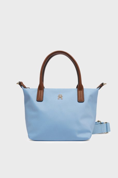 Tommy Hilfiger Logolu Çıkarılabilir Askılı Tote Kadın Çanta AW0AW17709 C1Y MAVİ - Tommy Hilfiger