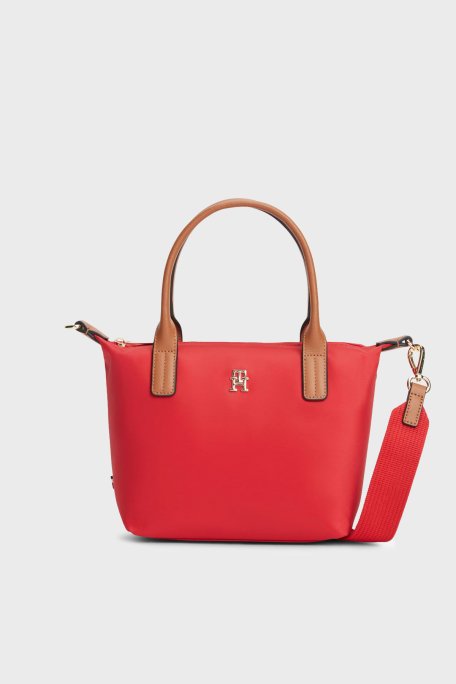 Tommy Hilfiger Logolu Çıkarılabilir Askılı Tote Kadın Çanta AW0AW17709 XLG KIRMIZI - Tommy Hilfiger