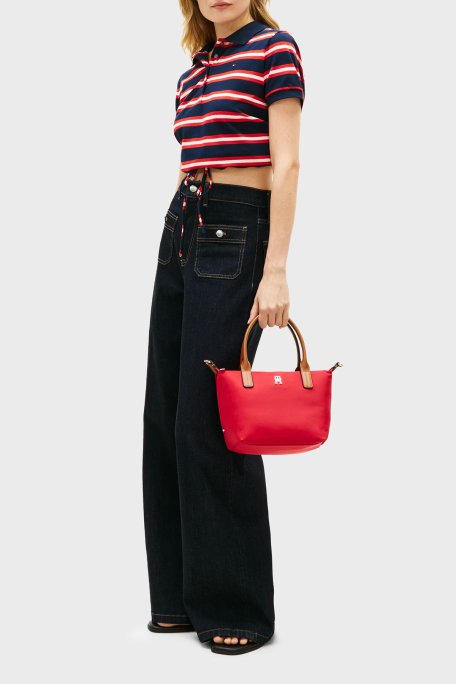 Tommy Hilfiger Logolu Çıkarılabilir Askılı Tote Kadın Çanta AW0AW17709 XLG KIRMIZI - Tommy Hilfiger (1)