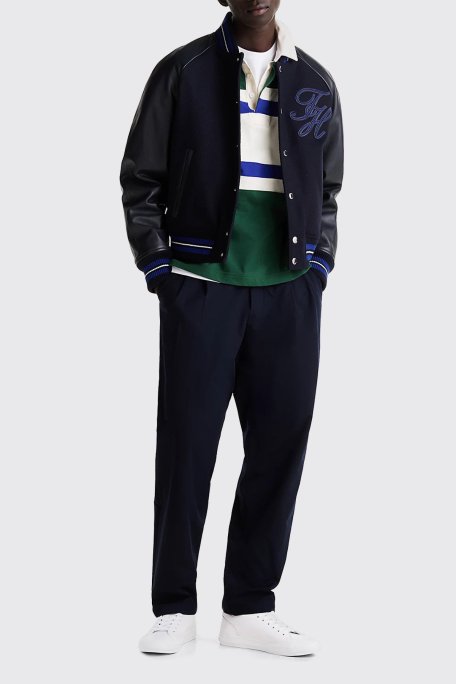 Tommy Hilfiger Logolu Deri Sneaker Erkek Ayakkabı FM0FM05312 YBS BEYAZ - Tommy Hilfiger (1)