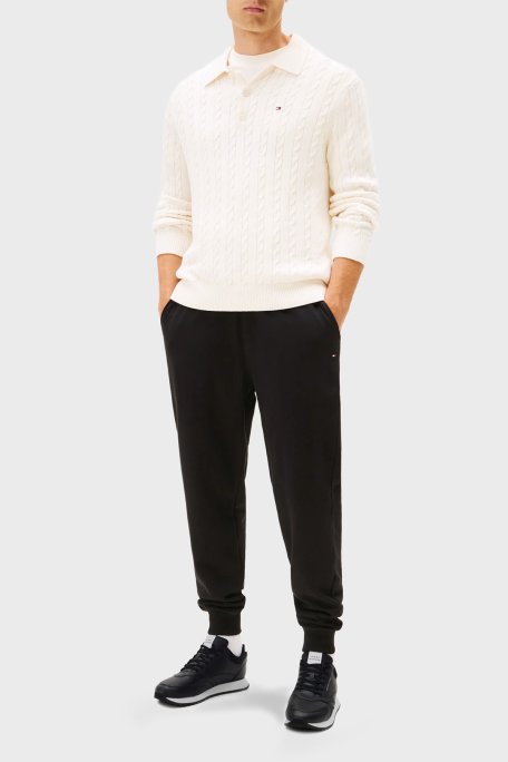 Tommy Hilfiger Logolu Deri Sneaker Erkek Ayakkabı FM0FM05512 0GX SİYAH - Tommy Hilfiger (1)