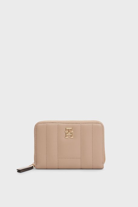 Tommy Hilfiger Logolu Fermuarlı Bayan Cüzdan AW0AW17476 AFE BEJ - Tommy Hilfiger