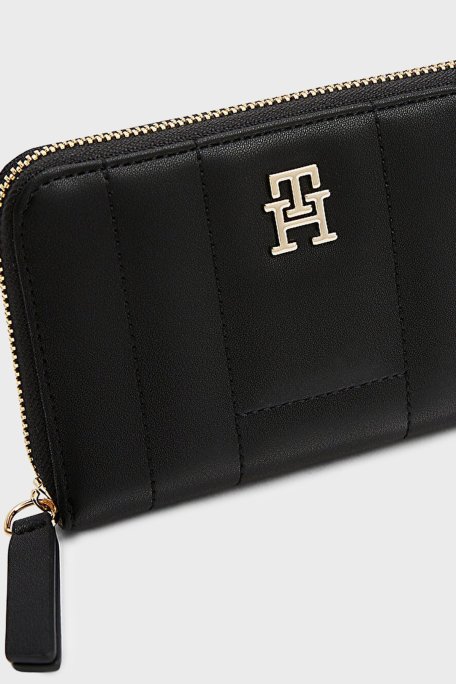 Tommy Hilfiger Logolu Fermuarlı Bayan Cüzdan AW0AW17476 BDS SİYAH - Tommy Hilfiger (1)