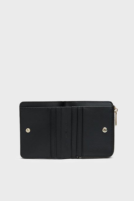 Tommy Hilfiger Logolu Fermuarlı Bayan Cüzdan AW0AW18124 BDS SİYAH - Tommy Hilfiger (1)