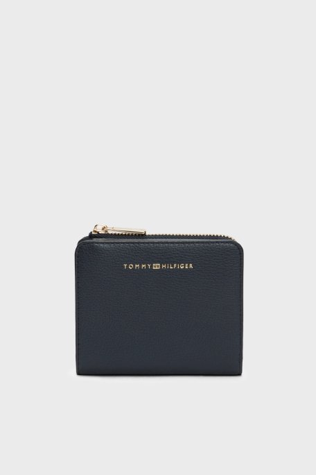 Tommy Hilfiger Logolu Fermuarlı Kadın Cüzdan AW0AW18124 DW6 LACİVERT - Tommy Hilfiger