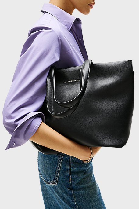 Tommy Hilfiger Logolu Omuz Askılı Bayan Çanta AW0AW17693 BDS SİYAH - Tommy Hilfiger (1)