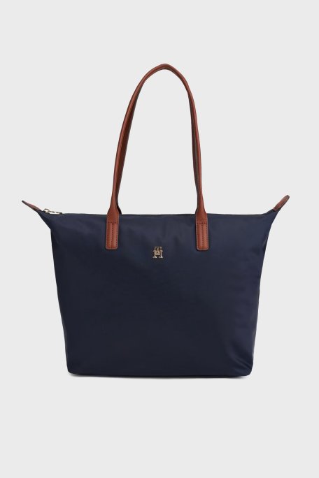 Tommy Hilfiger Logolu Omuz Askılı Tote Bayan Çanta AW0AW17711 DW6 LACİVERT - Tommy Hilfiger