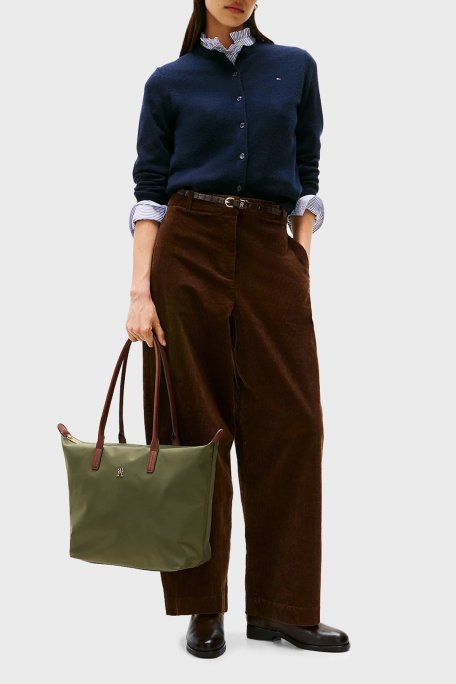 Tommy Hilfiger Logolu Omuz Askılı Tote Bayan Çanta AW0AW17711 MT1 YEŞİL - Tommy Hilfiger (1)