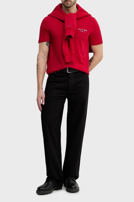 Tommy Hilfiger Logolu Pamuklu Regular Fit Bisiklet Yaka Erkek T Shirt MW0MW41456 XLD KIRMIZI - Tommy Hilfiger (1)