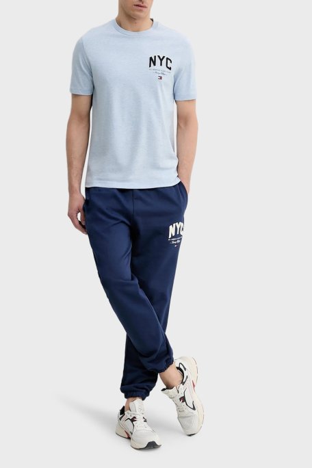 Tommy Hilfiger Logolu Pamuklu Regular Fit Ribanalı Paça Erkek Pantolon MW0MW39688 C7G MAVİ - Tommy Hilfiger (1)