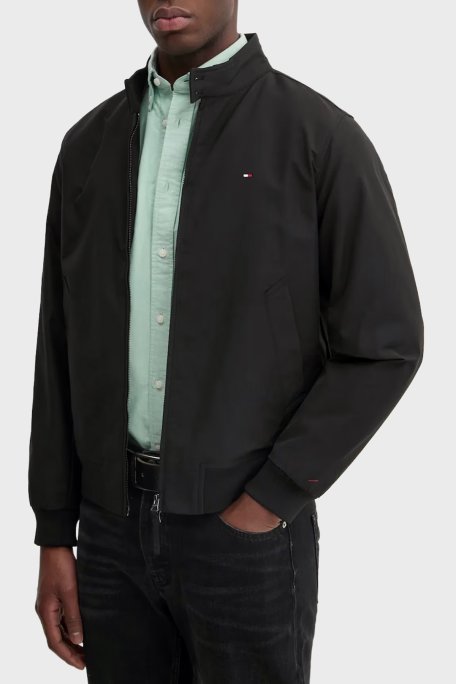 Tommy Hilfiger Logolu Relaxed Fit Dik Yaka Erkek Mont MW0MW37647 BDS SİYAH - Tommy Hilfiger