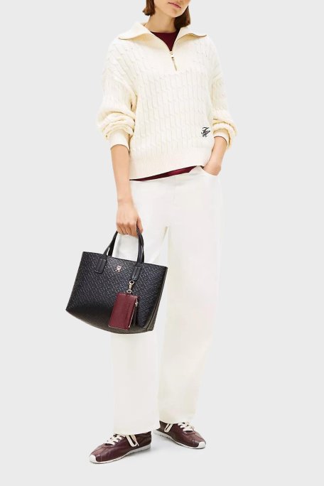 Tommy Hilfiger Logolu Sabit Askılı Bayan Çanta AW0AW18234 DW6 LACİVERT - Tommy Hilfiger (1)