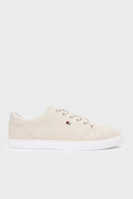 Tommy Hilfiger Logolu Sneaker Kadın Ayakkabı FW0FW09102 ACI BEJ - Tommy Hilfiger