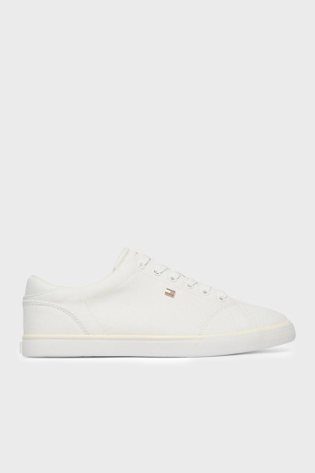 Tommy Hilfiger Logolu Sneaker Kadın Ayakkabı FW0FW09102 YBS BEYAZ - Tommy Hilfiger