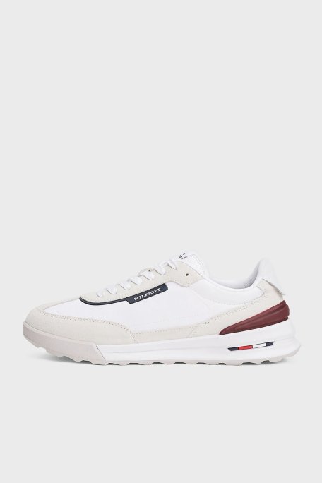 Tommy Hilfiger Logolu Süet Detaylı Sneaker Erkek Ayakkabı FM0FM05425 YBS BEYAZ - Tommy Hilfiger (1)